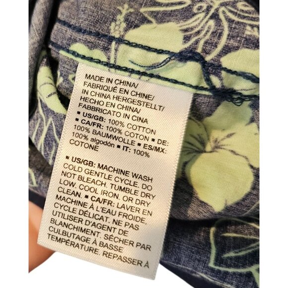 28 Palms Shirt Mens XL Blue Green Tropical Floral Hawaiian Outdoor Short Sleeve - Picture 9 of 11